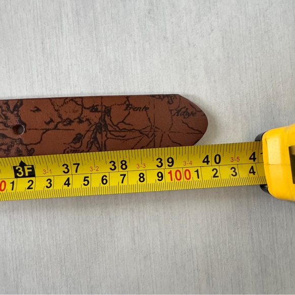 Patricia Nash Belt VIETRI Riot Rust Brown Map Print 100% Leather Women's NEW! - Picture 4 of 8